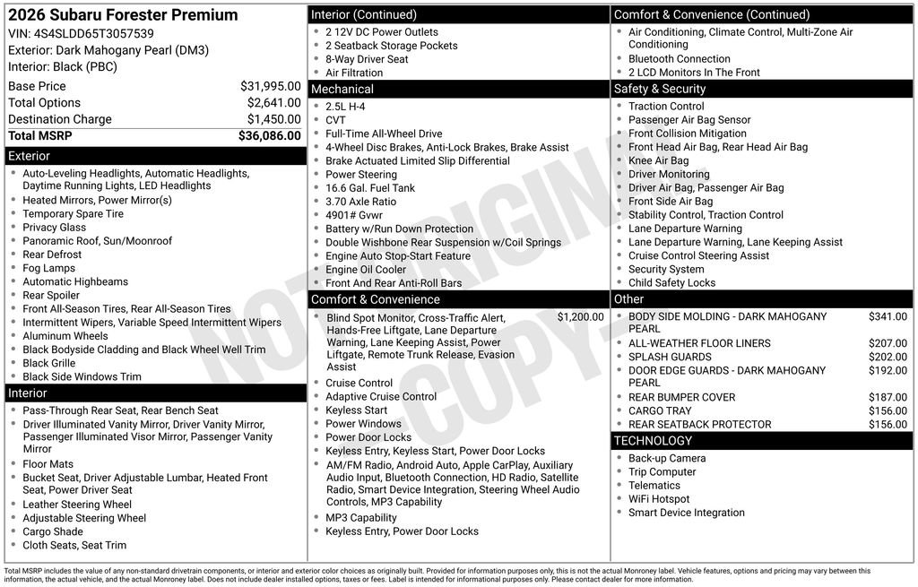 Certified 2026 Subaru Forester Premium AWD/4WD image 31