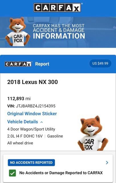 Used 2018 Lexus NX 300 AWD w/ Comfort Package image 5