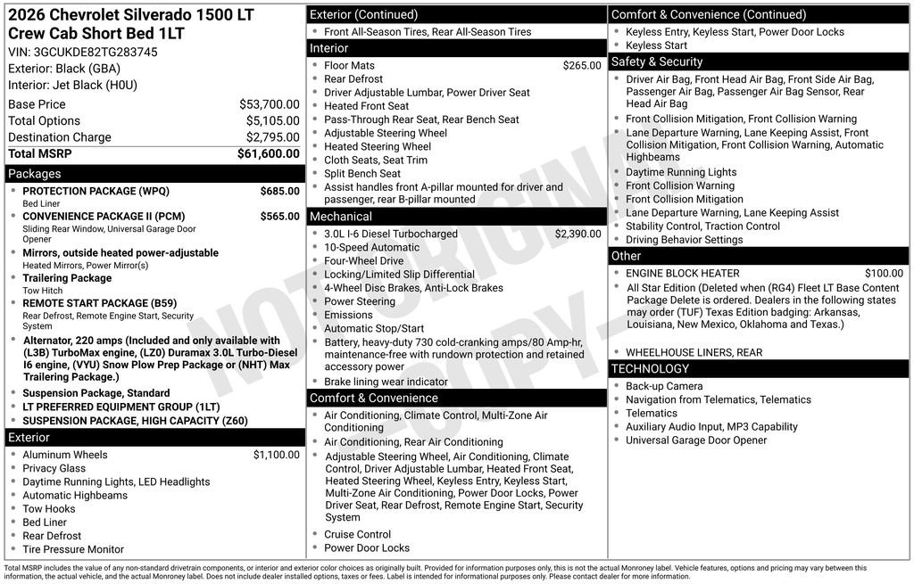 New 2026 Chevrolet Silverado 1500 LT w/ Protection Package AWD/4WD image 10