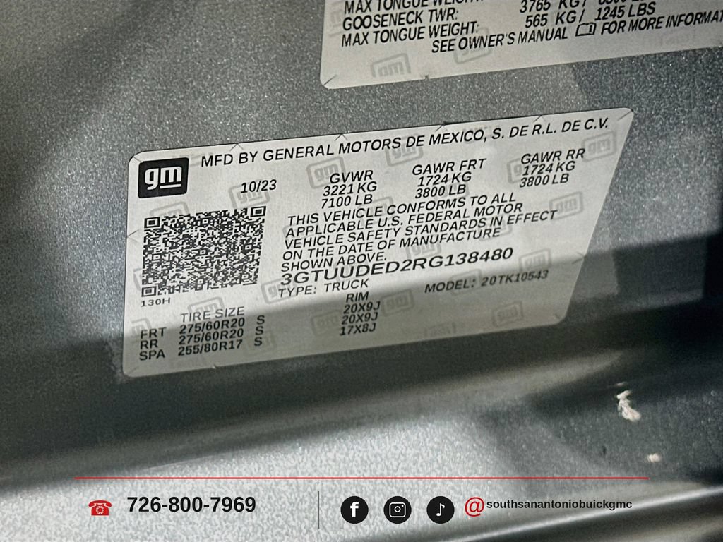 Certified 2024 GMC Sierra 1500 SLT w/ X31 Off-Road Package AWD/4WD image 33