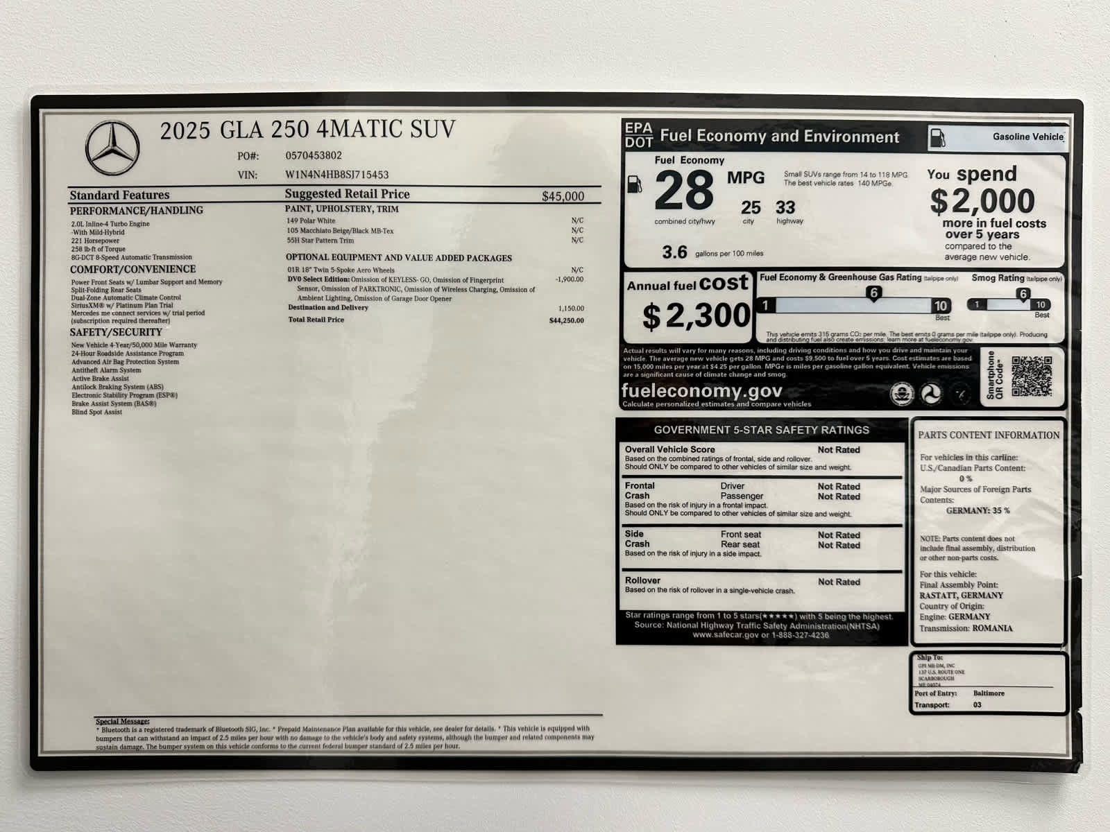 New 2025 Mercedes-Benz GLA 250 GLA 250 image 24