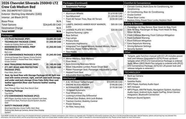 New 2026 Chevrolet Silverado 2500 LTZ w/ LTZ Plus Package AWD/4WD image 37