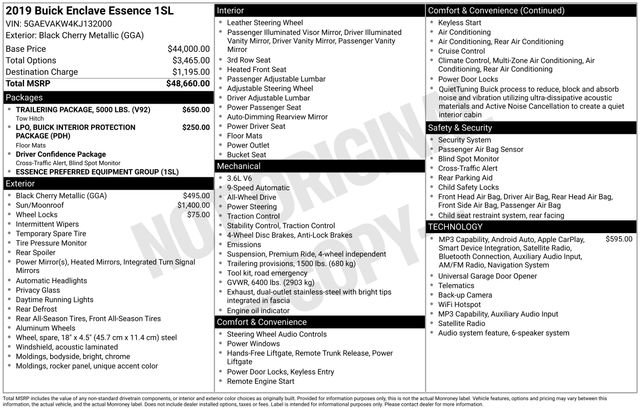 Used 2019 Buick Enclave Essence w/ Trailering Package, 5000 lbs. AWD/4WD image 6