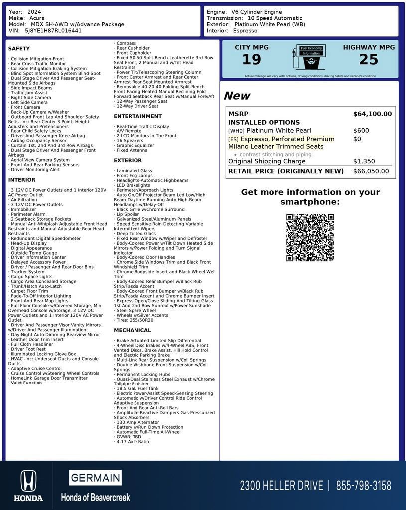 Used 2024 Acura MDX SH-AWD w/ Advance Package image 35