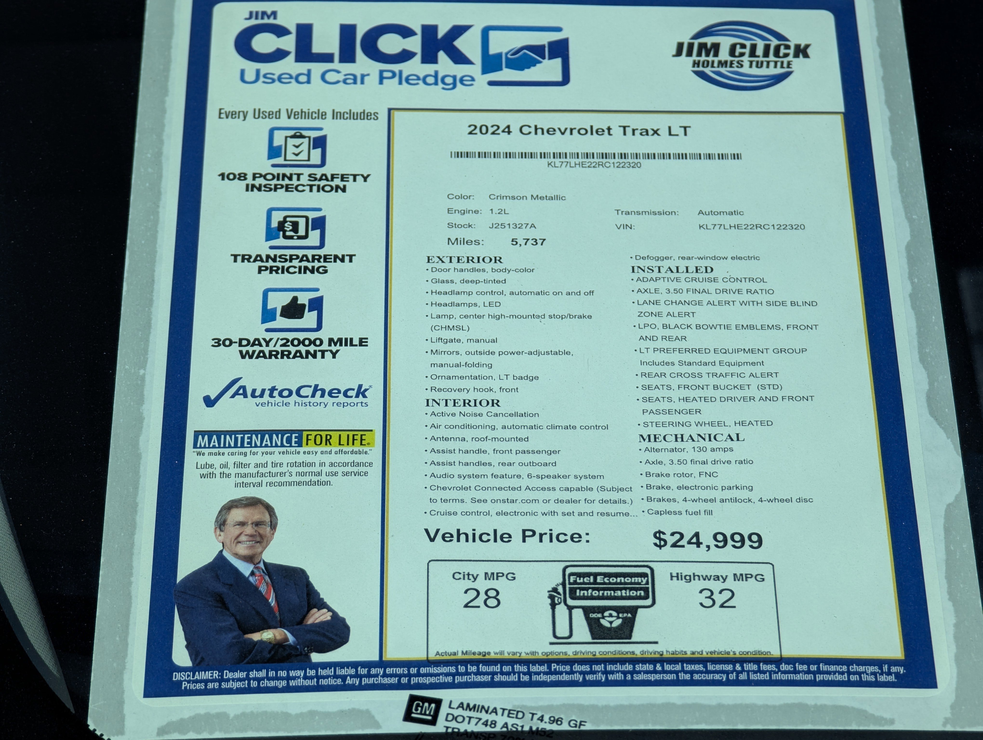 Used 2024 Chevrolet Trax LT w/ Driver Confidence Package image 12