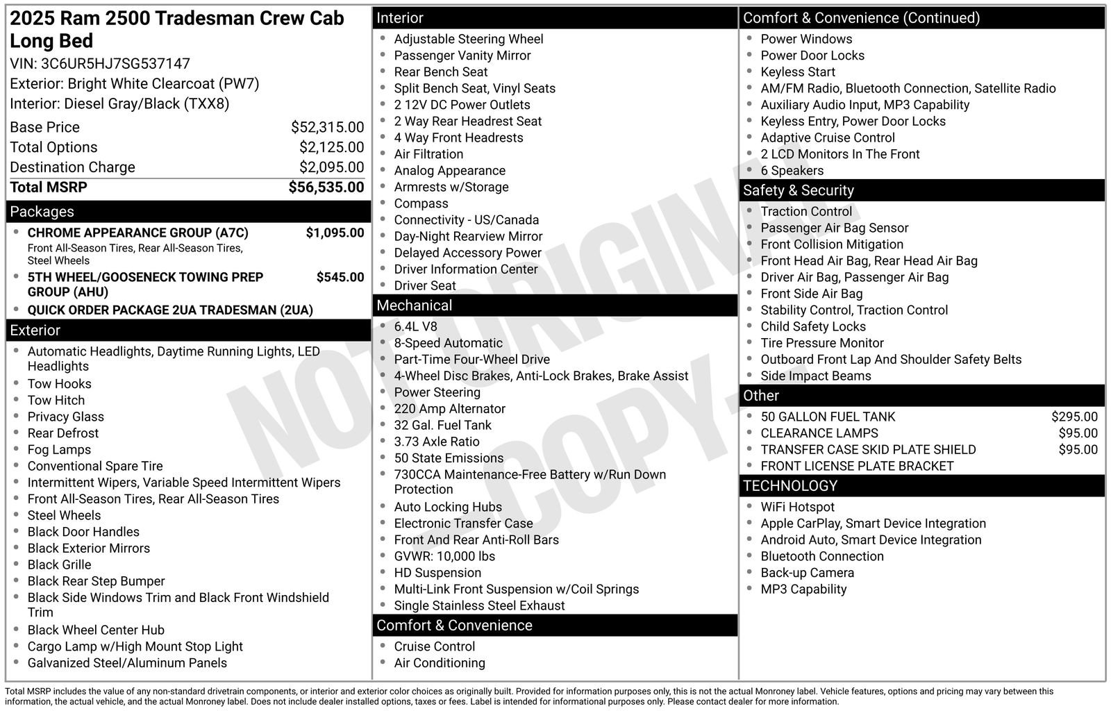 Used 2025 RAM 2500 Tradesman w/ Chrome Appearance Group image 13