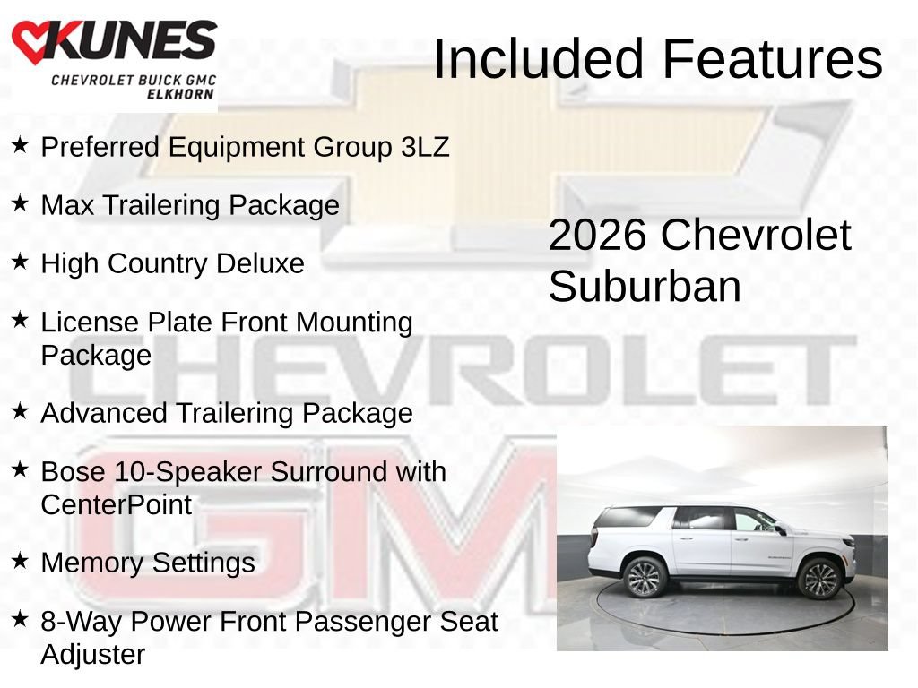 New 2026 Chevrolet Suburban High Country AWD/4WD image 2