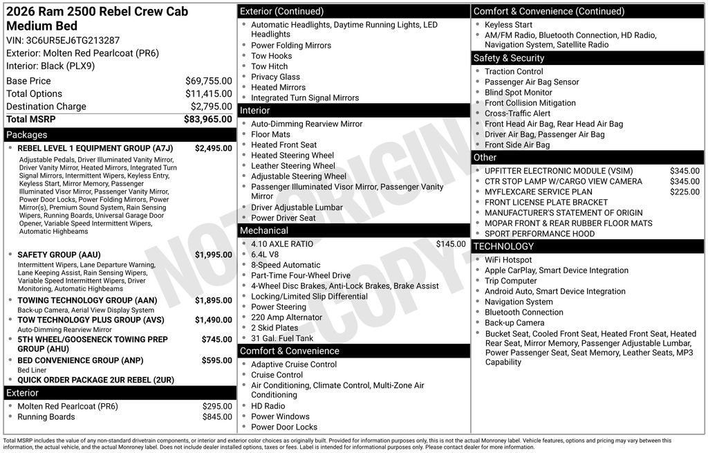 New 2026 RAM 2500 Rebel w/ Rebel Level 1 Equipment Group AWD/4WD image 4