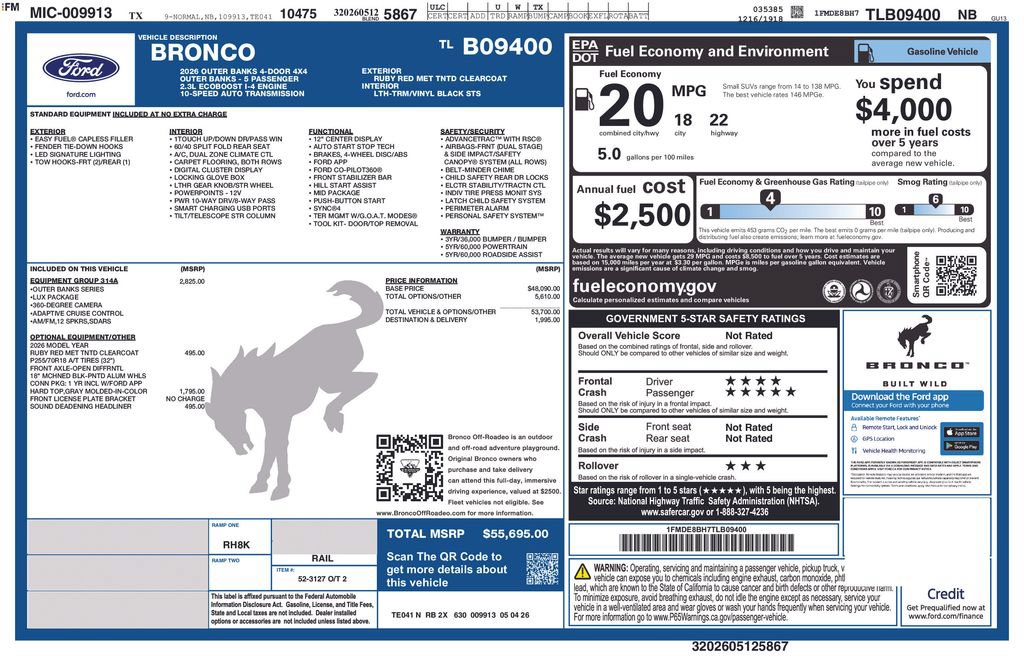 New 2026 Ford Bronco Outer Banks AWD/4WD image 4