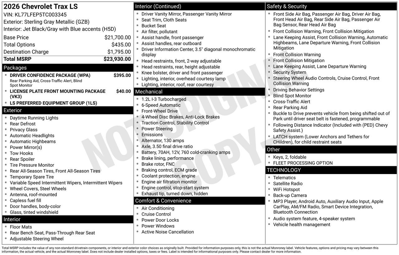Used 2026 Chevrolet Trax LS w/ Driver Confidence Package FWD image 9