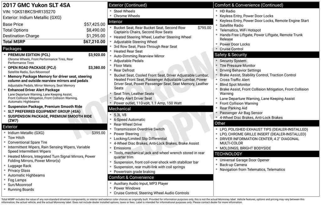 Used 2017 GMC Yukon SLT w/ Premium Edition image 5