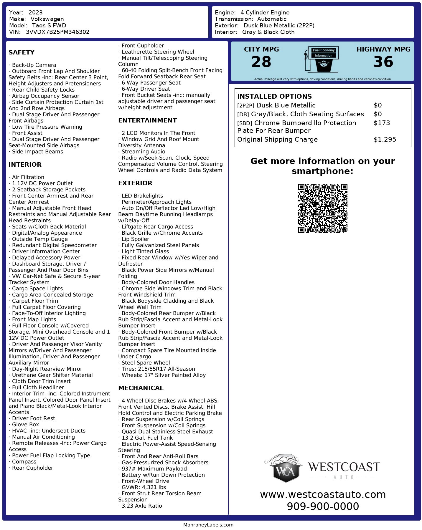 Used 2023 Volkswagen Taos S w/ Driver Assistance Package image 6