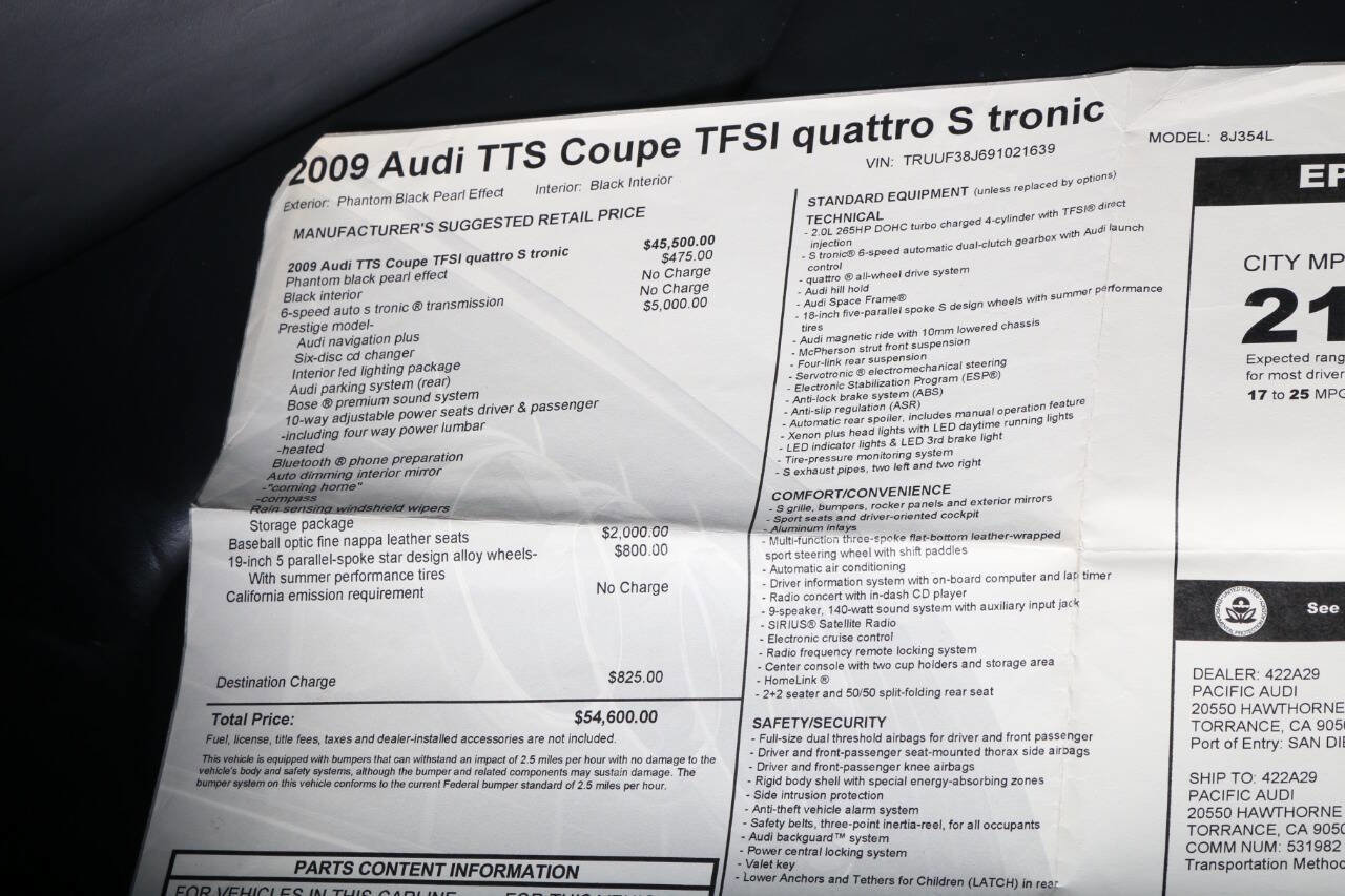 Used 2009 Audi TTS 2.0T Premium AWD/4WD image 60