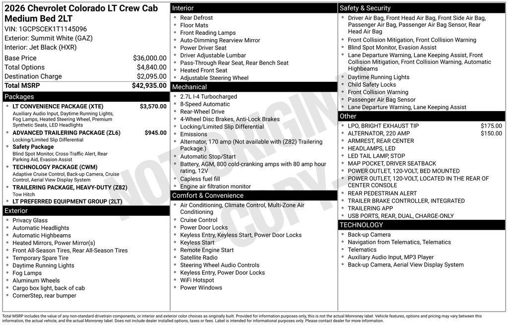 New 2026 Chevrolet Colorado LT w/ LT Convenience Package image 4