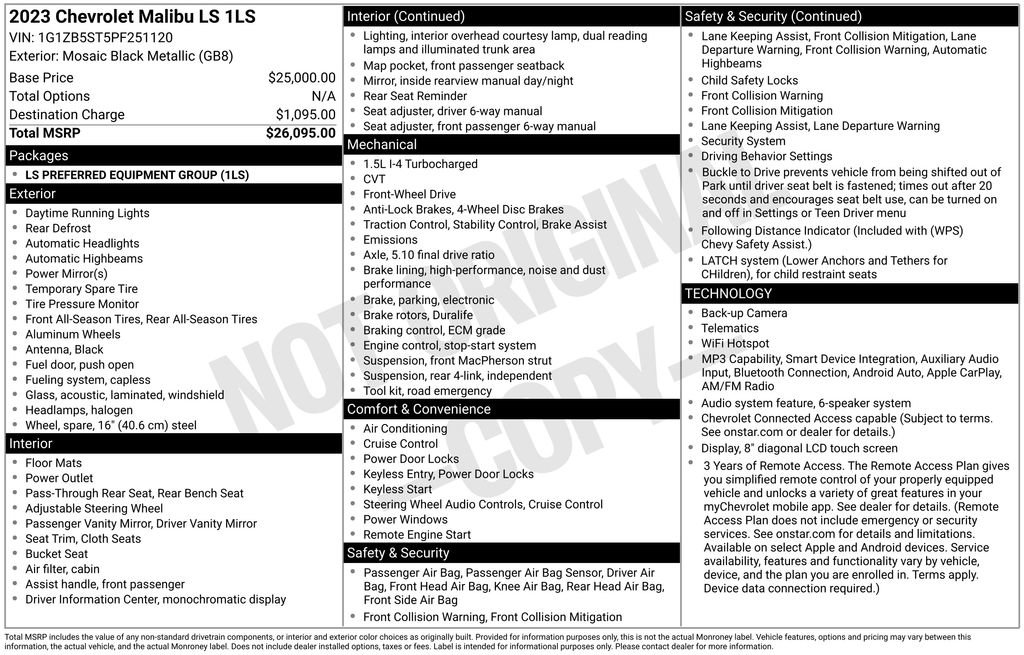Used 2023 Chevrolet Malibu LS FWD image 6