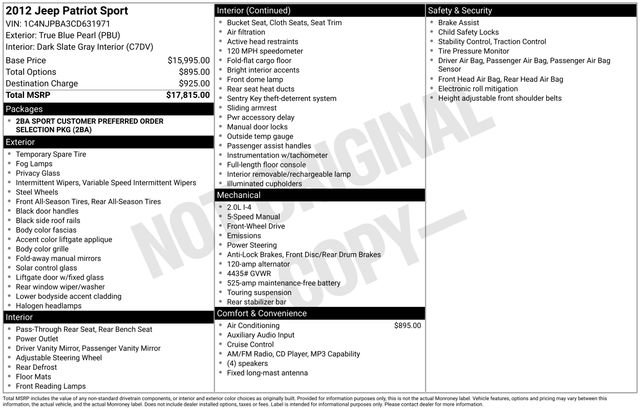 Used 2012 Jeep Patriot Sport FWD image 24