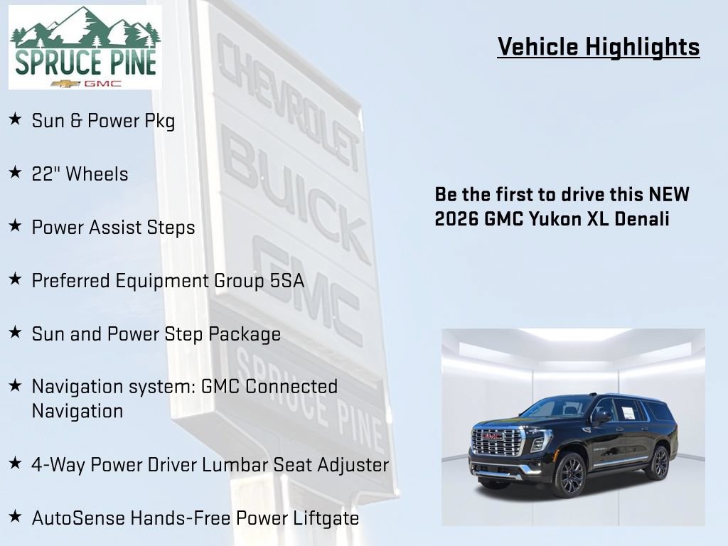 New 2026 GMC Yukon XL Denali w/ Sun & Power Step Package AWD/4WD image 5