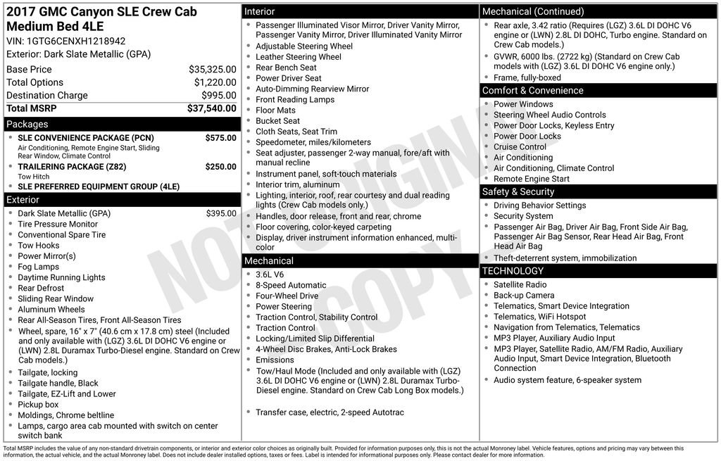 Used 2017 GMC Canyon SLE w/ SLE Convenience Package AWD/4WD image 5