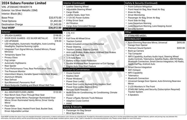 Certified 2024 Subaru Forester Limited AWD/4WD image 28