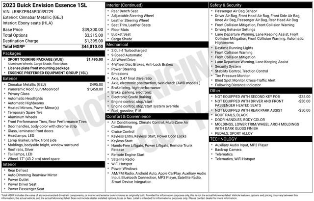 Used 2023 Buick Envision Essence w/ Sport Touring Package image 3