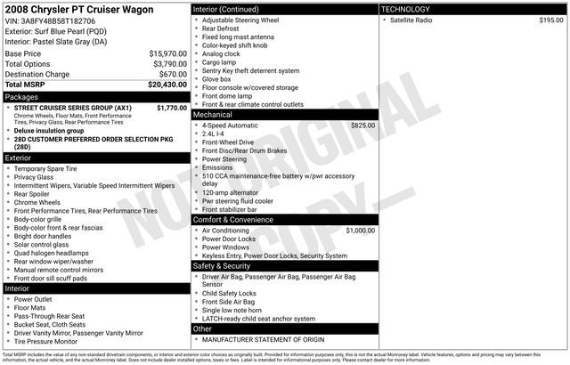 Used 2008 Chrysler PT Cruiser LX w/ Street Cruiser Series Group image 6