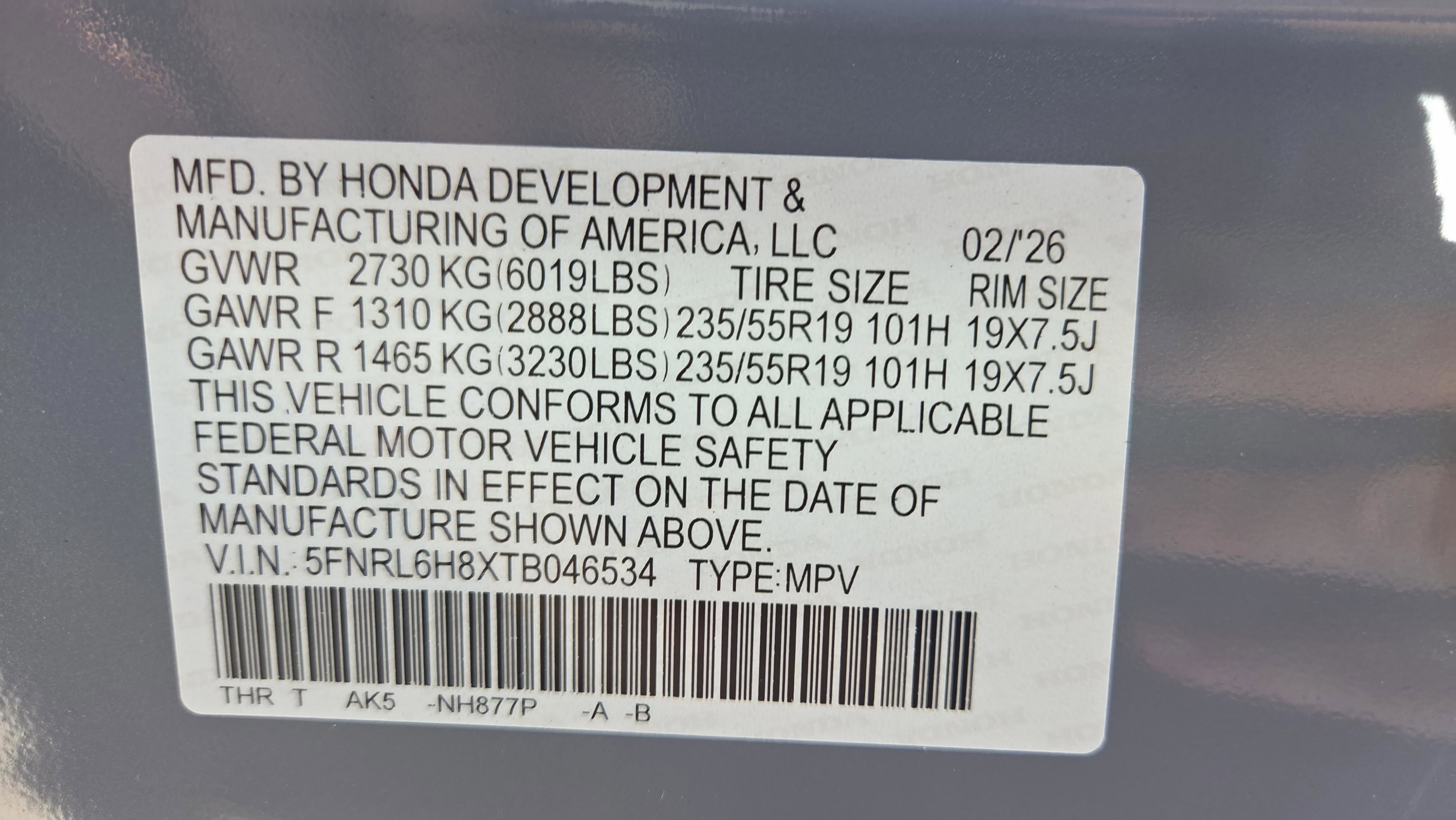 New 2026 Honda Odyssey Touring image 28