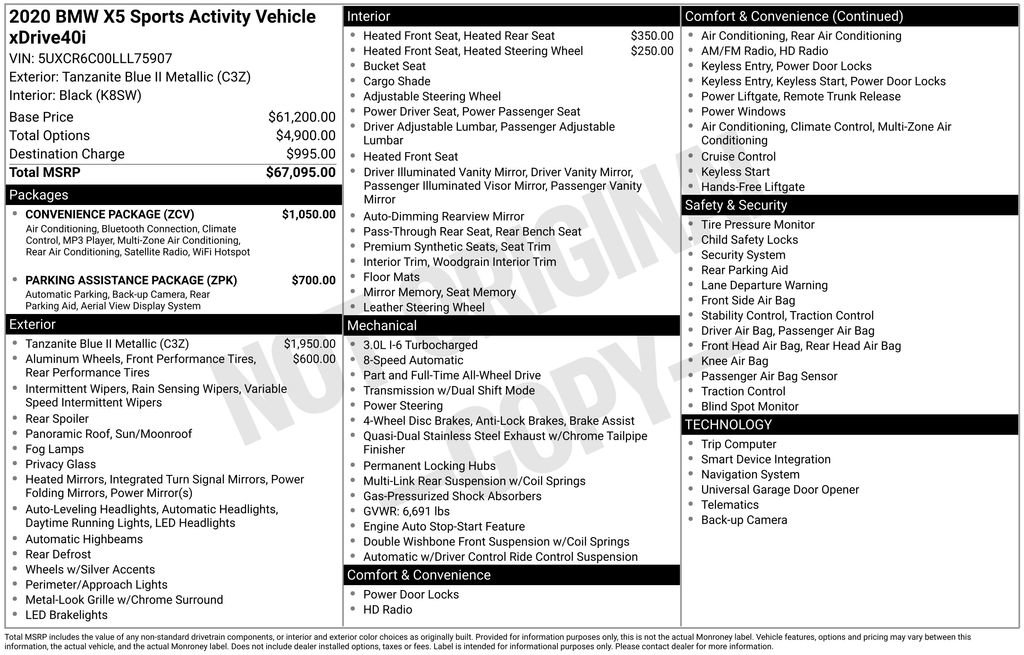 Used 2020 BMW X5 xDrive40i w/ Convenience Package image 33