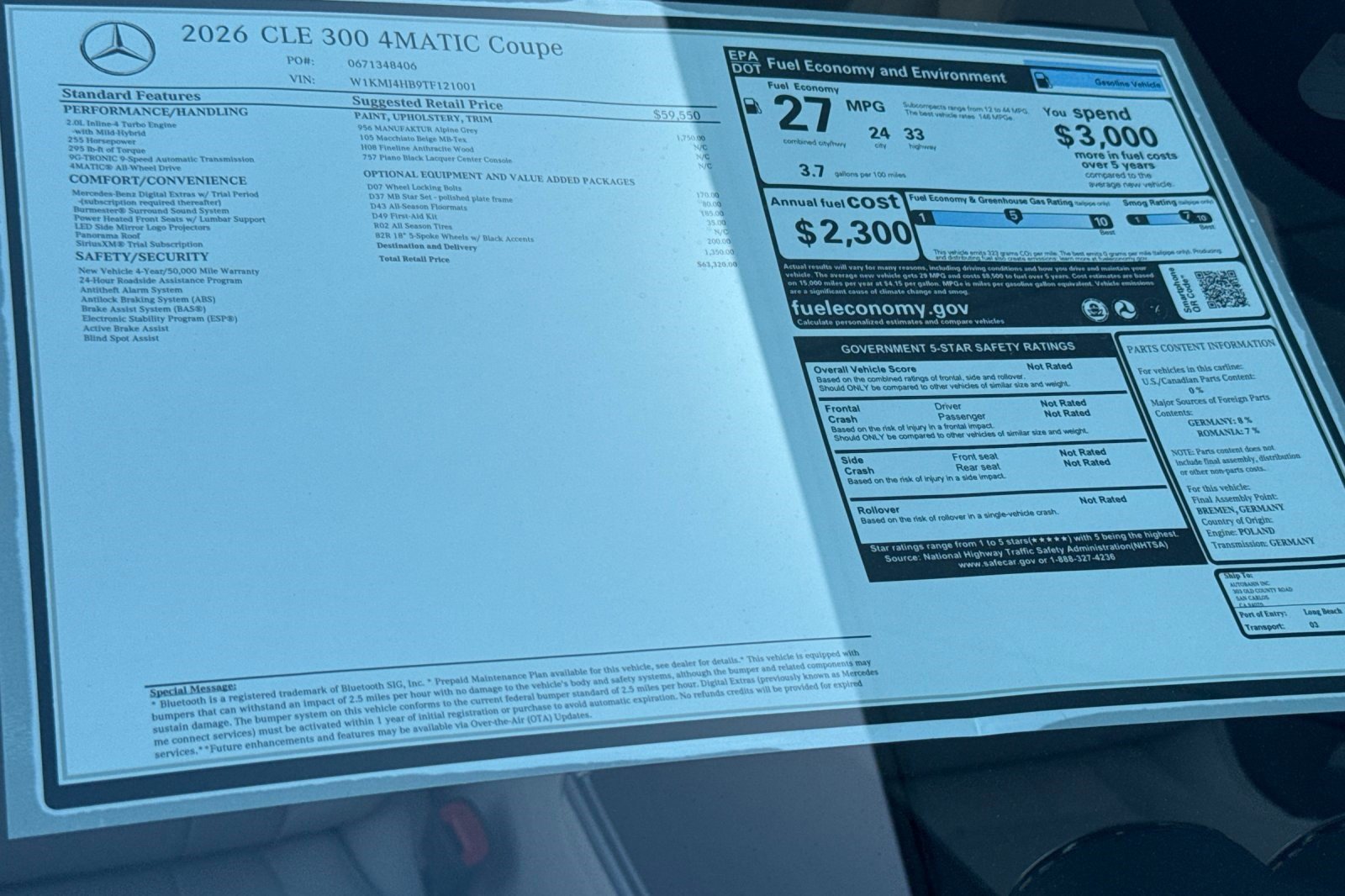 New 2026 Mercedes-Benz CLE 300 4MATIC Coupe image 29