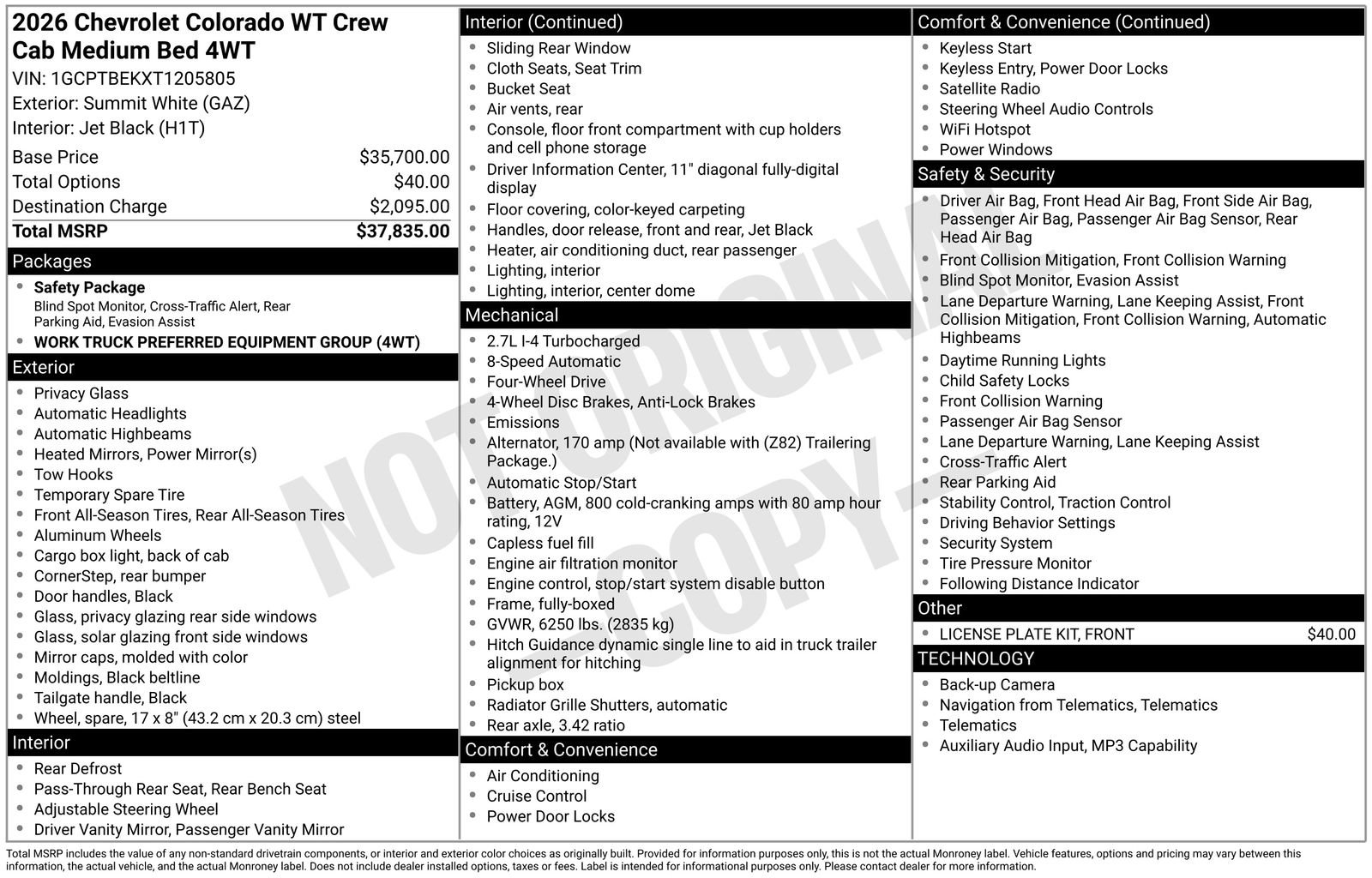 New 2026 Chevrolet Colorado W/T image 4