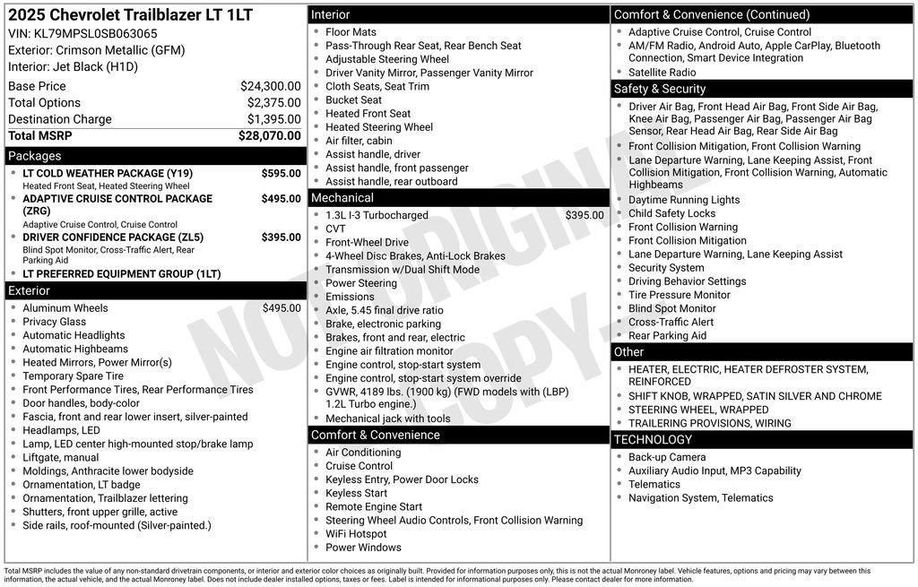 Used 2025 Chevrolet TrailBlazer LT w/ LT Cold Weather Package FWD image 33
