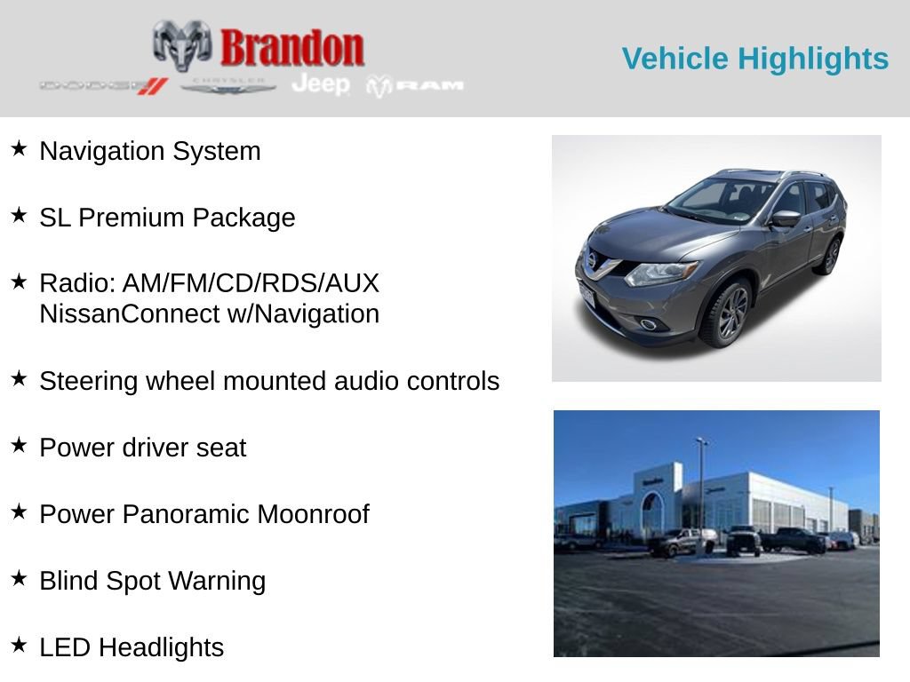 Used 2016 Nissan Rogue SL w/ SL Premium Package AWD/4WD image 2