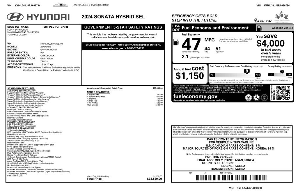 Used 2024 Hyundai Sonata SEL image 3