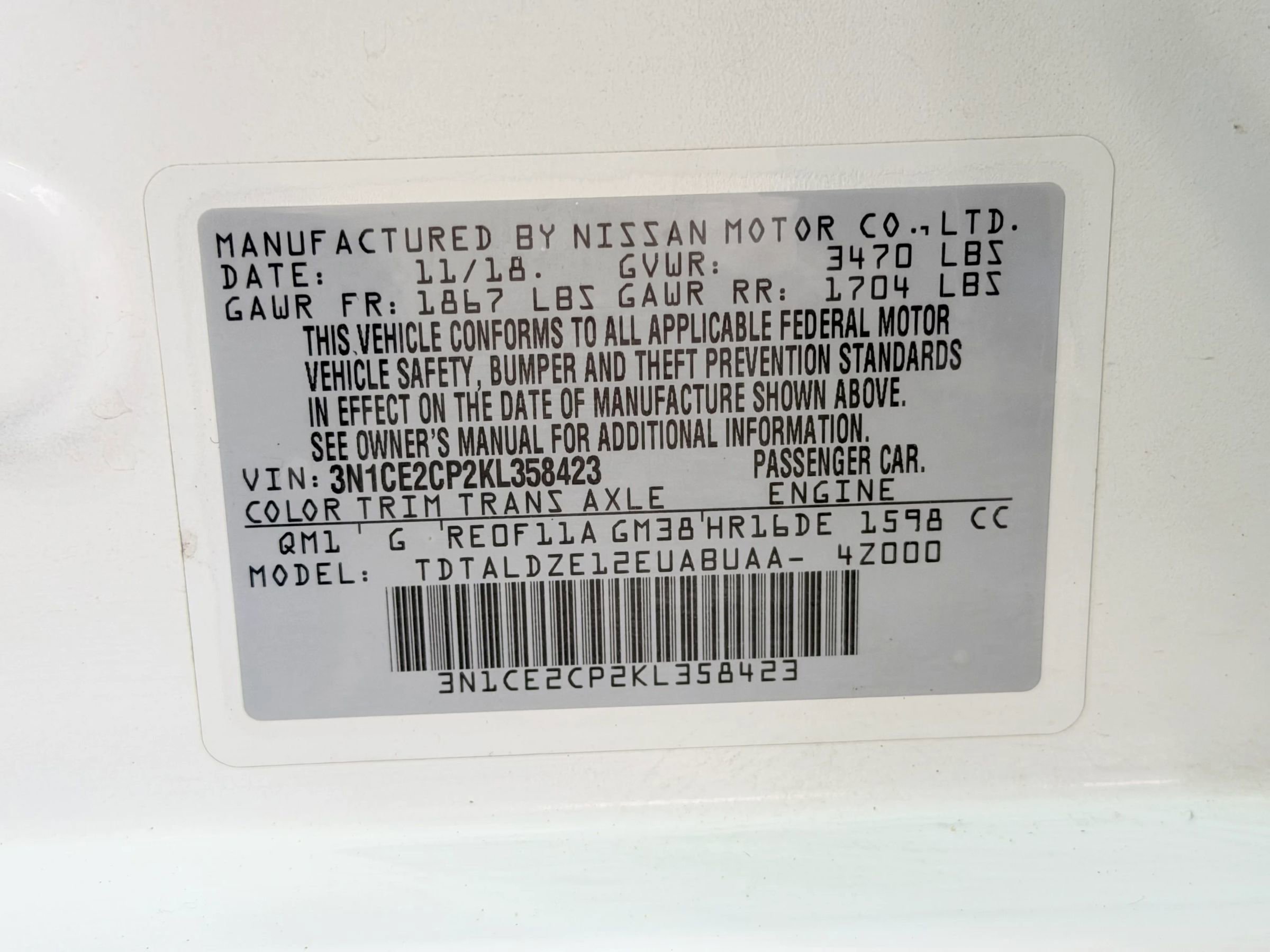 Used 2019 Nissan Versa Note S image 38