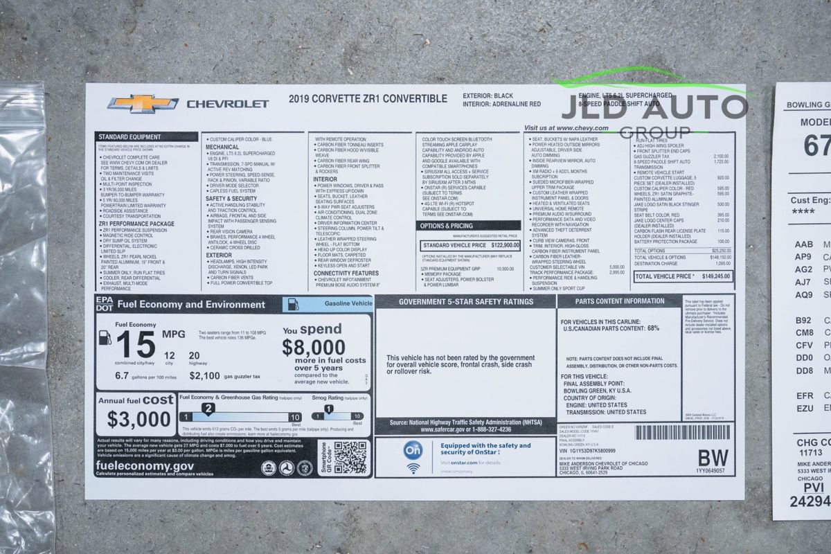 Used 2019 Chevrolet Corvette ZR1 image 62