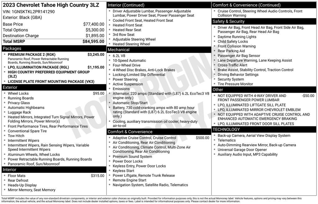 Used 2023 Chevrolet Tahoe High Country w/ Premium Package 2 AWD/4WD image 38