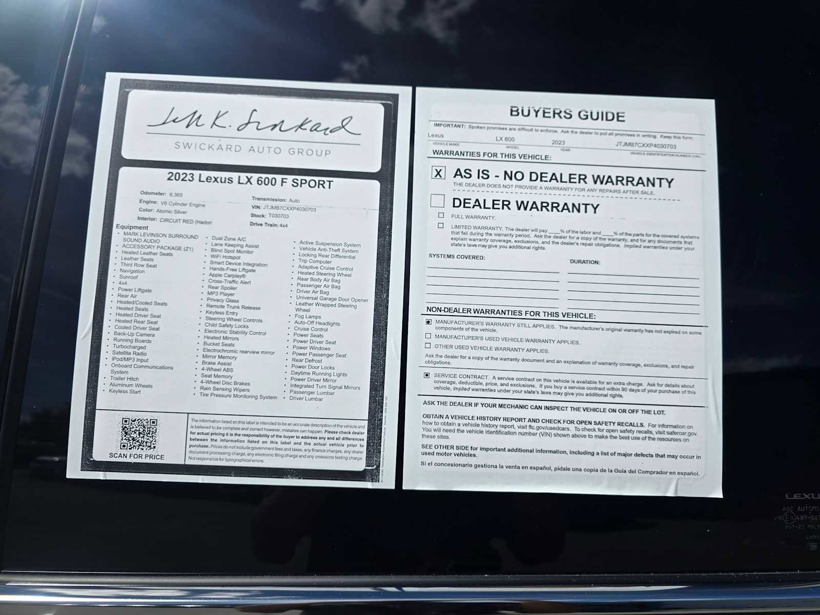 Used 2023 Lexus LX 600 F Sport w/ Accessory Package (Z1) AWD/4WD image 19