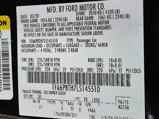 Used 2020 Ford Mustang Coupe w/ Equipment Group 101A RWD image 23
