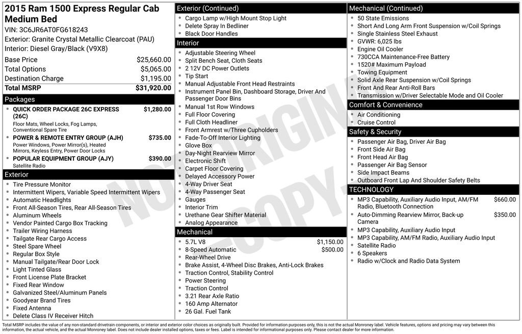 Used 2015 RAM 1500 Express RWD image 55