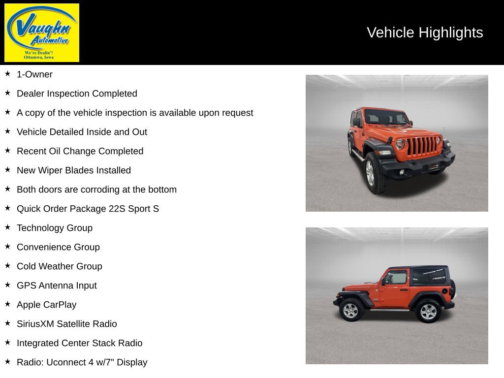 Used 2020 Jeep Wrangler Sport AWD/4WD image 2