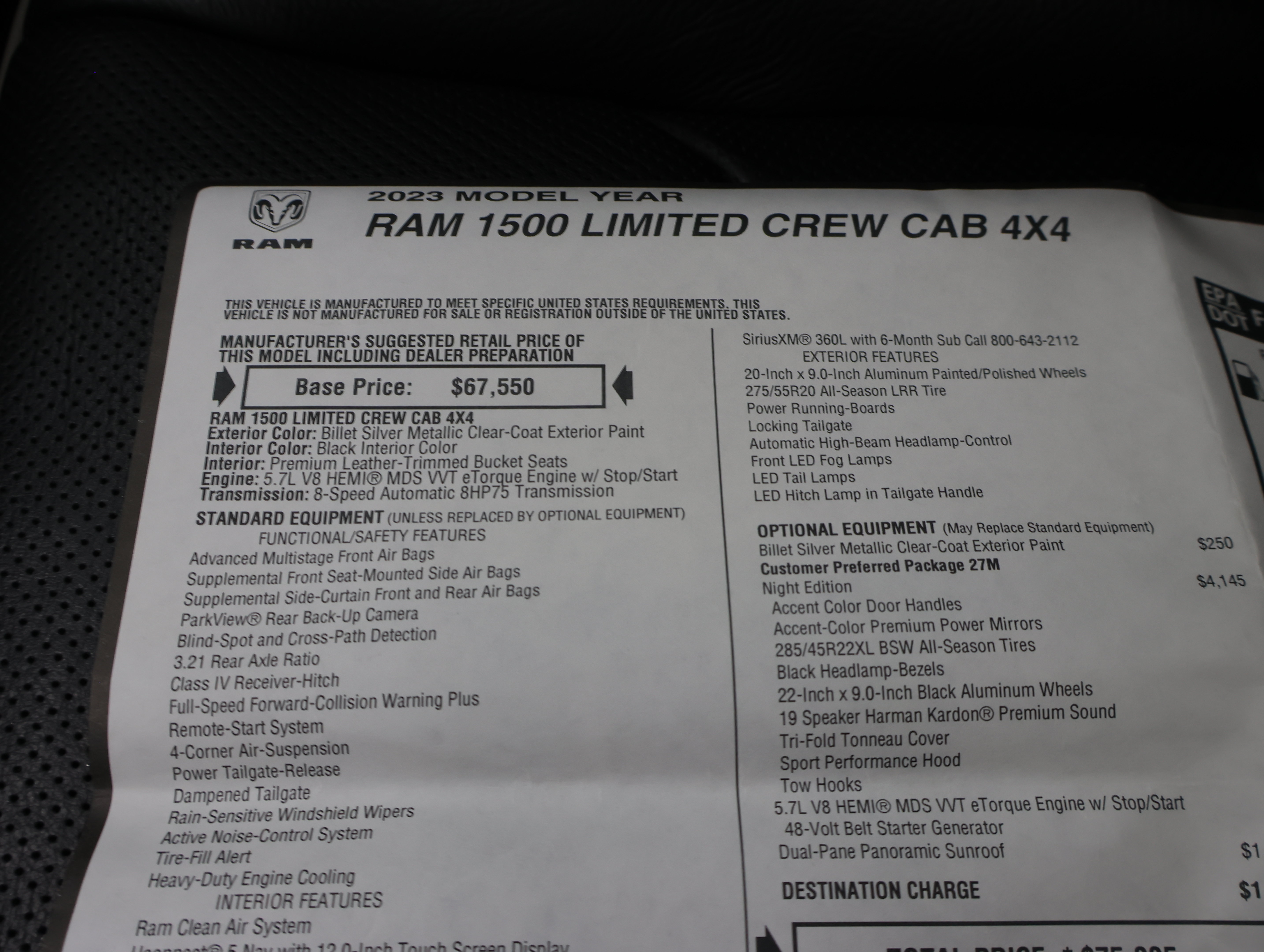 Used 2023 RAM 1500 Limited w/ Night Edition AWD/4WD image 63