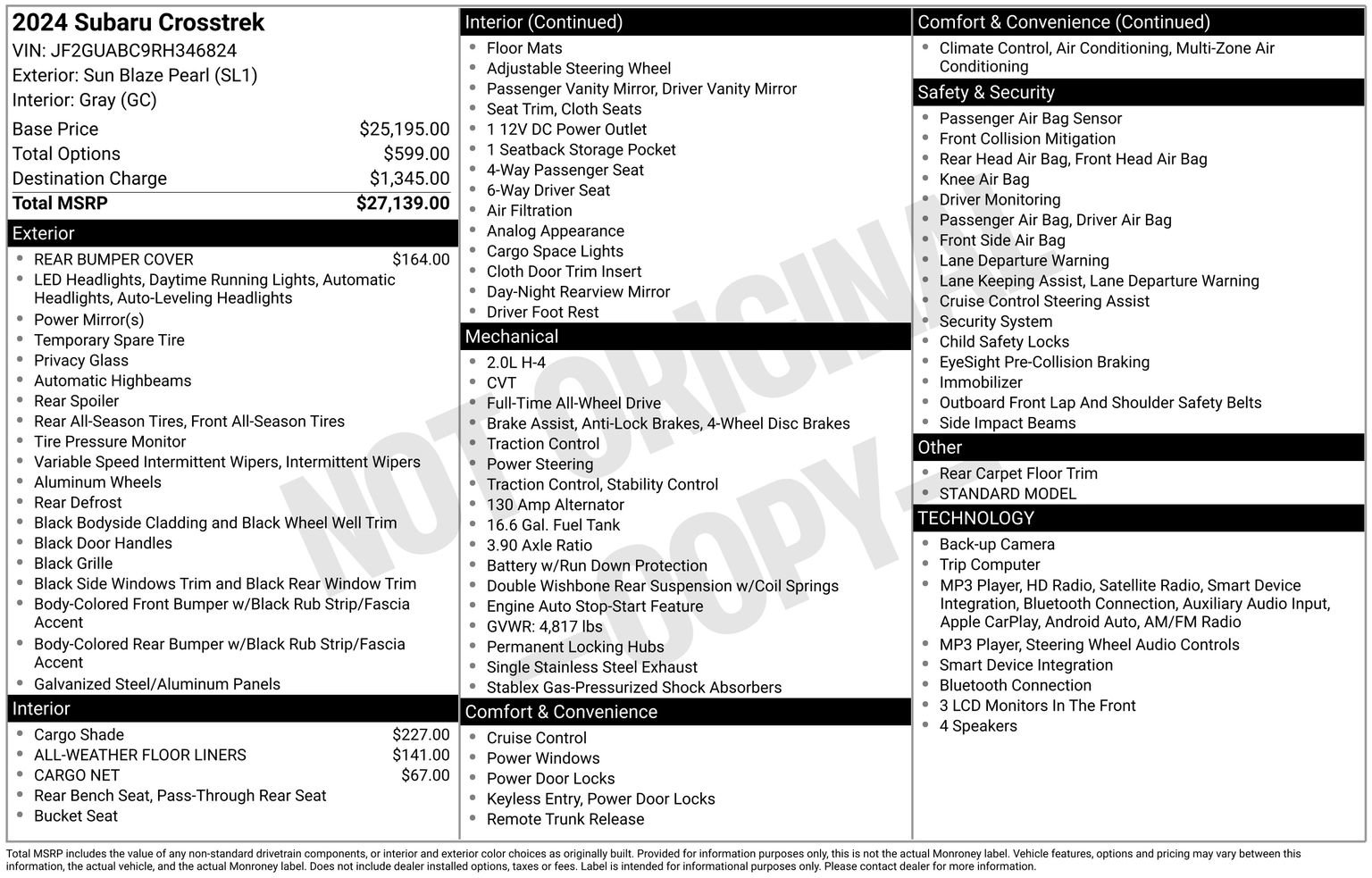 Certified 2024 Subaru Crosstrek 2.0i AWD/4WD image 35