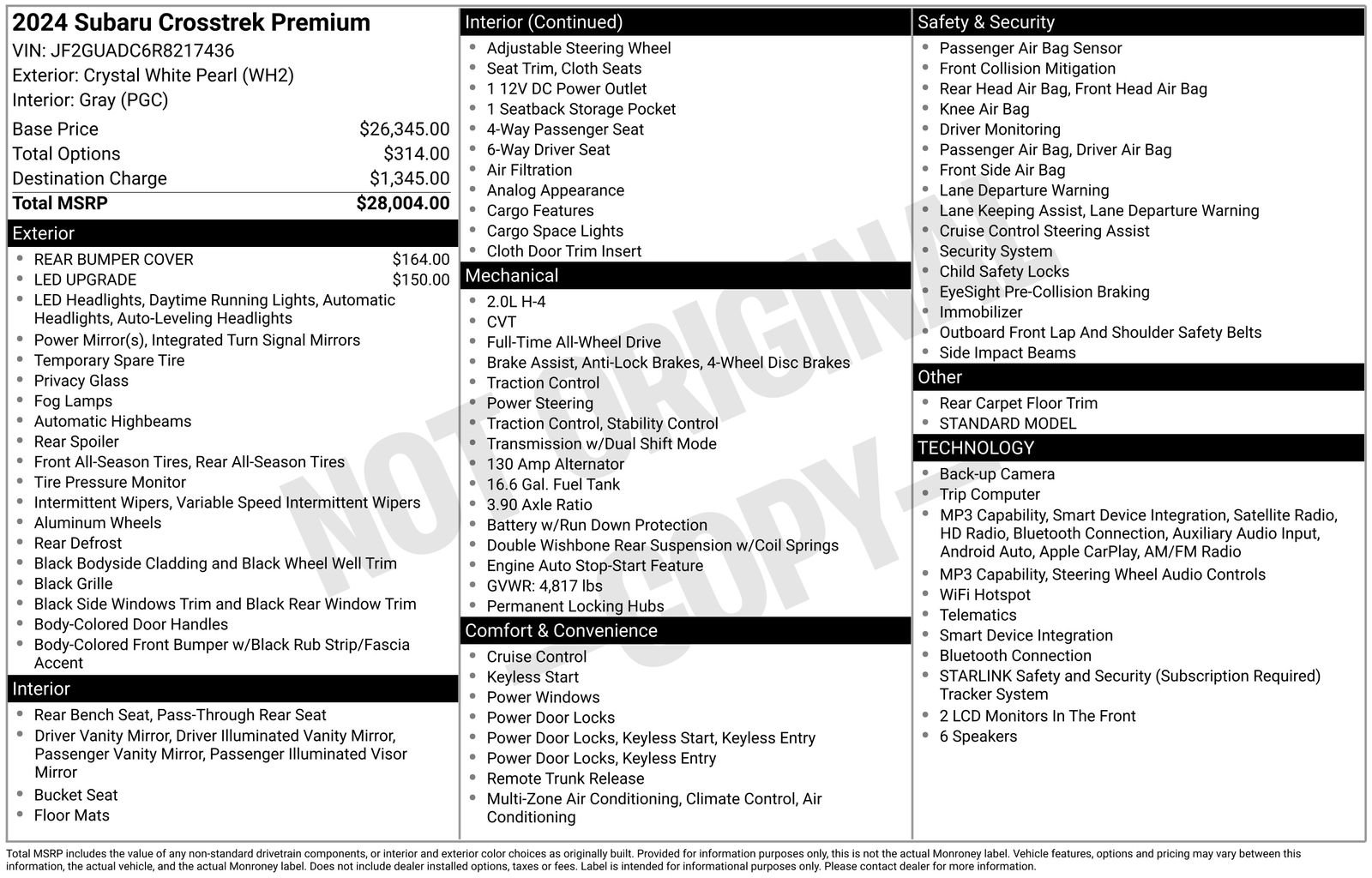 Certified 2024 Subaru Crosstrek 2.0i Premium AWD/4WD image 15