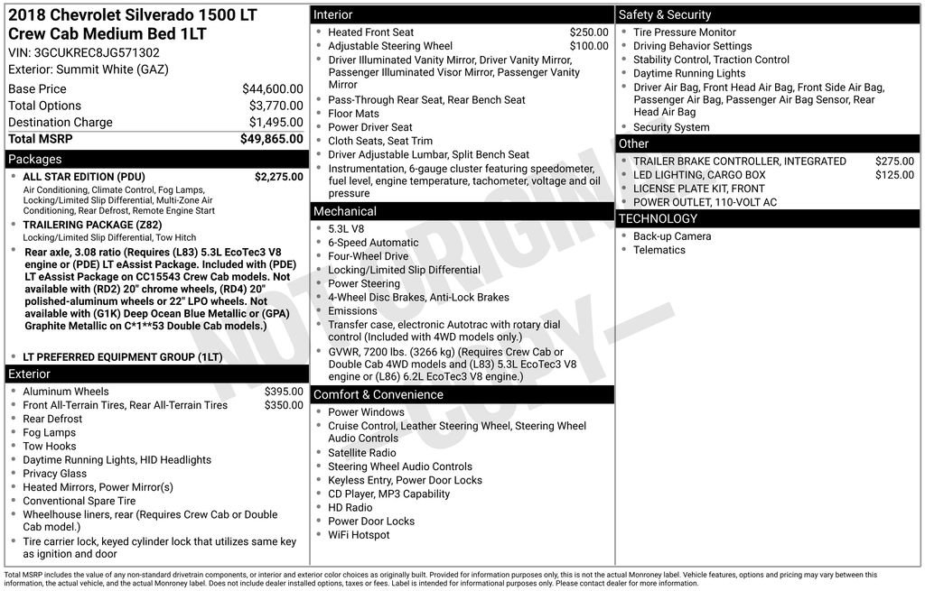 Certified 2018 Chevrolet Silverado 1500 LT w/ All Star Edition AWD/4WD image 5