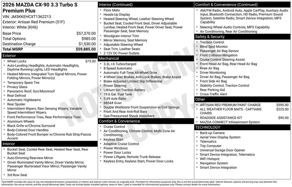 New 2026 MAZDA CX-90 3.3 Turbo S w/ Premium Plus image 6