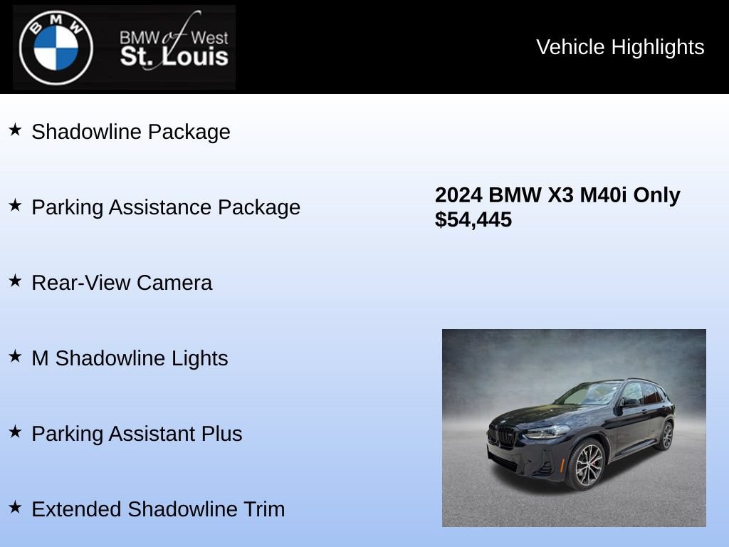 Used 2024 BMW X3 M40i w/ Parking Assistance Package AWD/4WD image 8