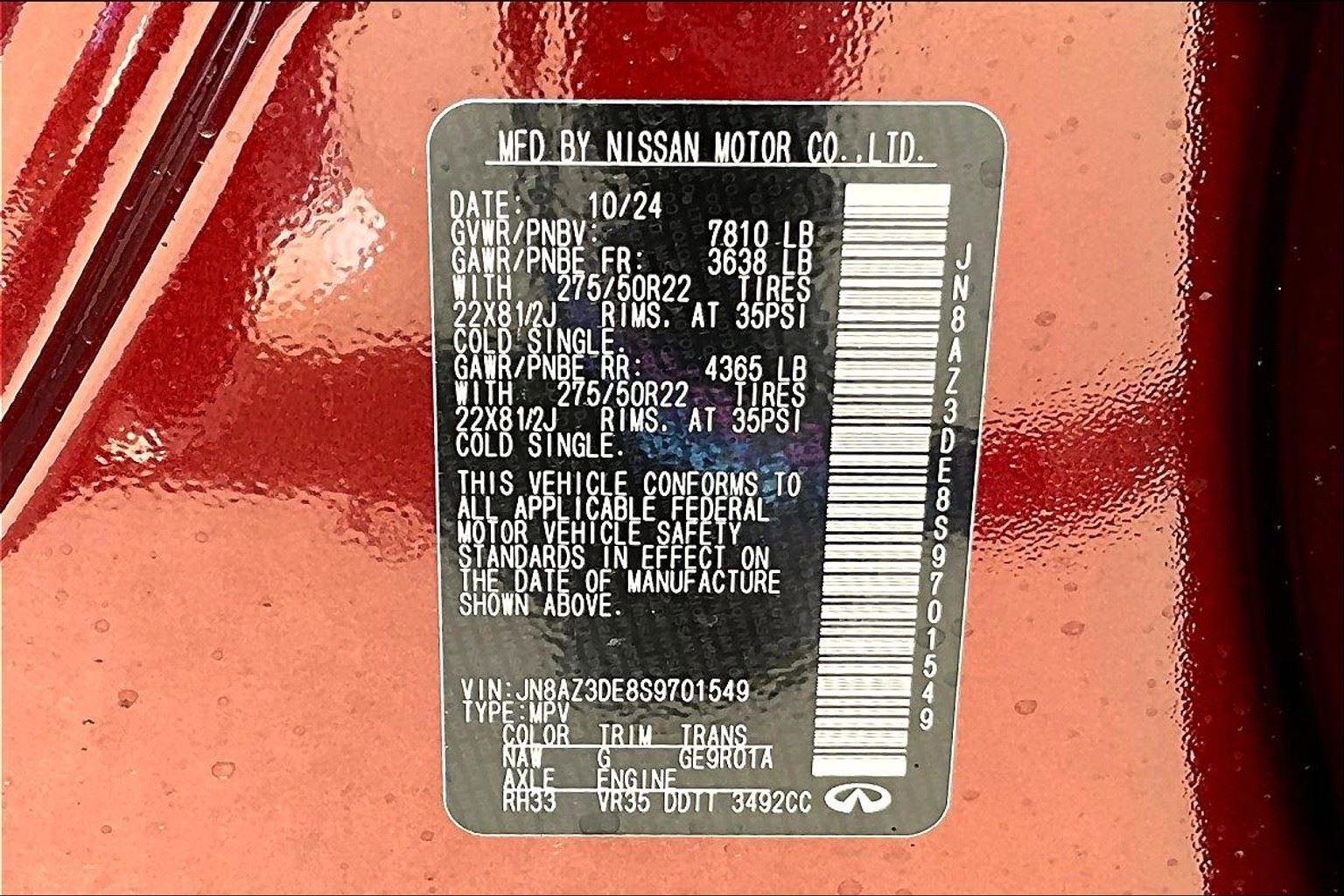 New 2025 INFINITI QX80 Sensory w/ Exterior Package image 23