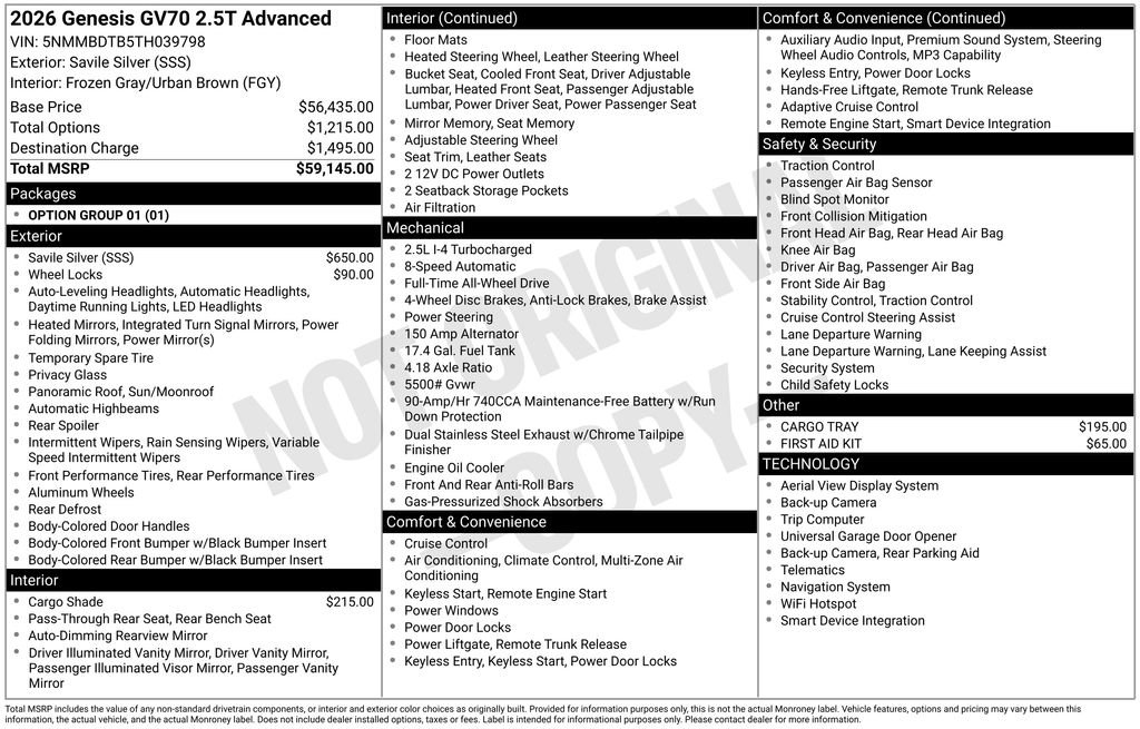 Used 2026 Genesis GV70 2.5T Advanced image 30