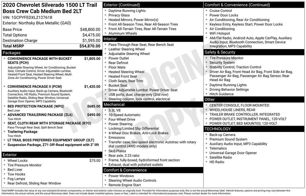 Used 2020 Chevrolet Silverado 1500 LT Trail Boss AWD/4WD image 11