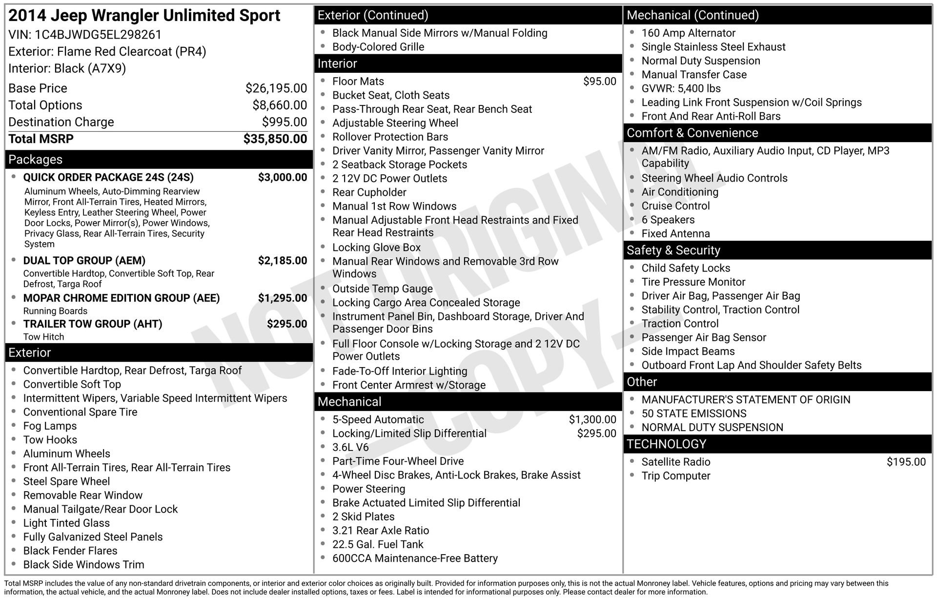 Used 2014 Jeep Wrangler Unlimited Sport w/ Quick Order Package 24S image 4