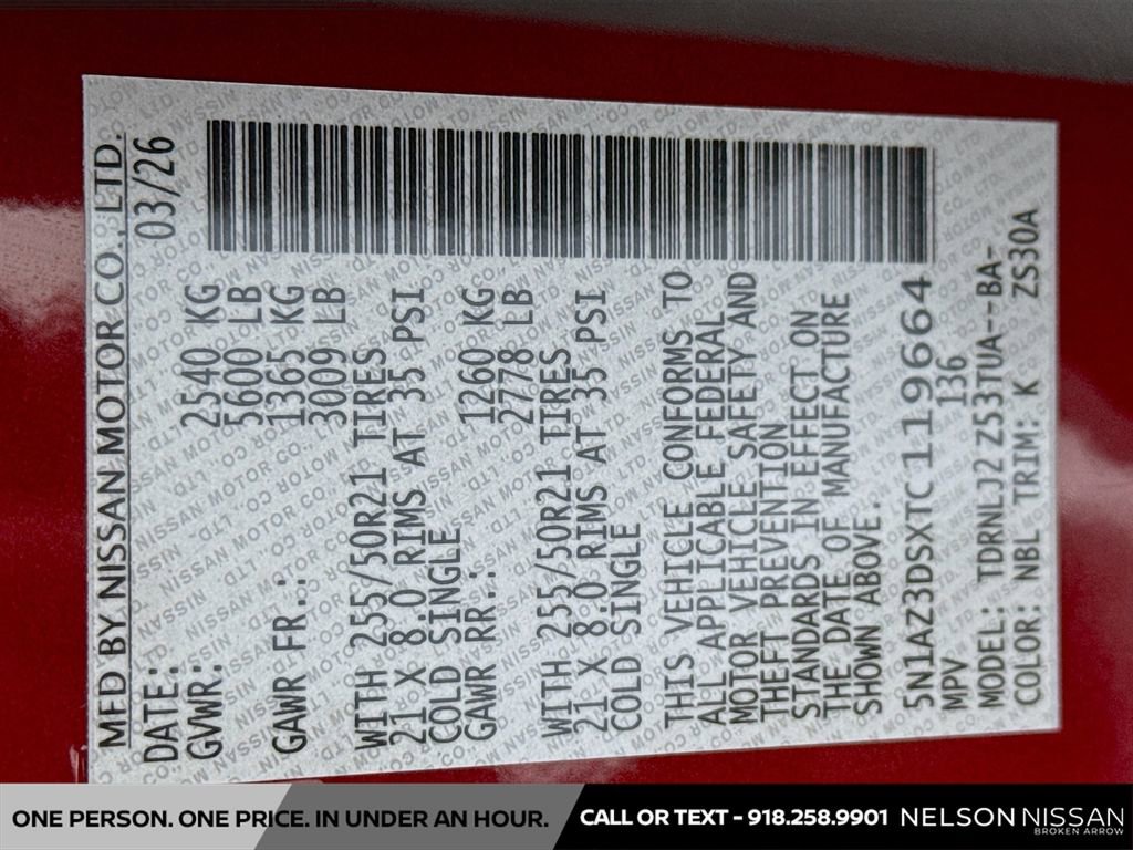 New 2026 Nissan Murano Platinum w/ Cargo Package image 33